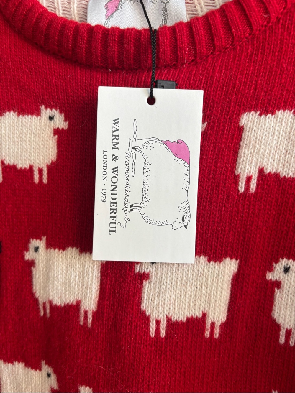 Rowing Blazers Princess Diana black sheep sweater red youth 10/12 NWT - Picture 3 of 4